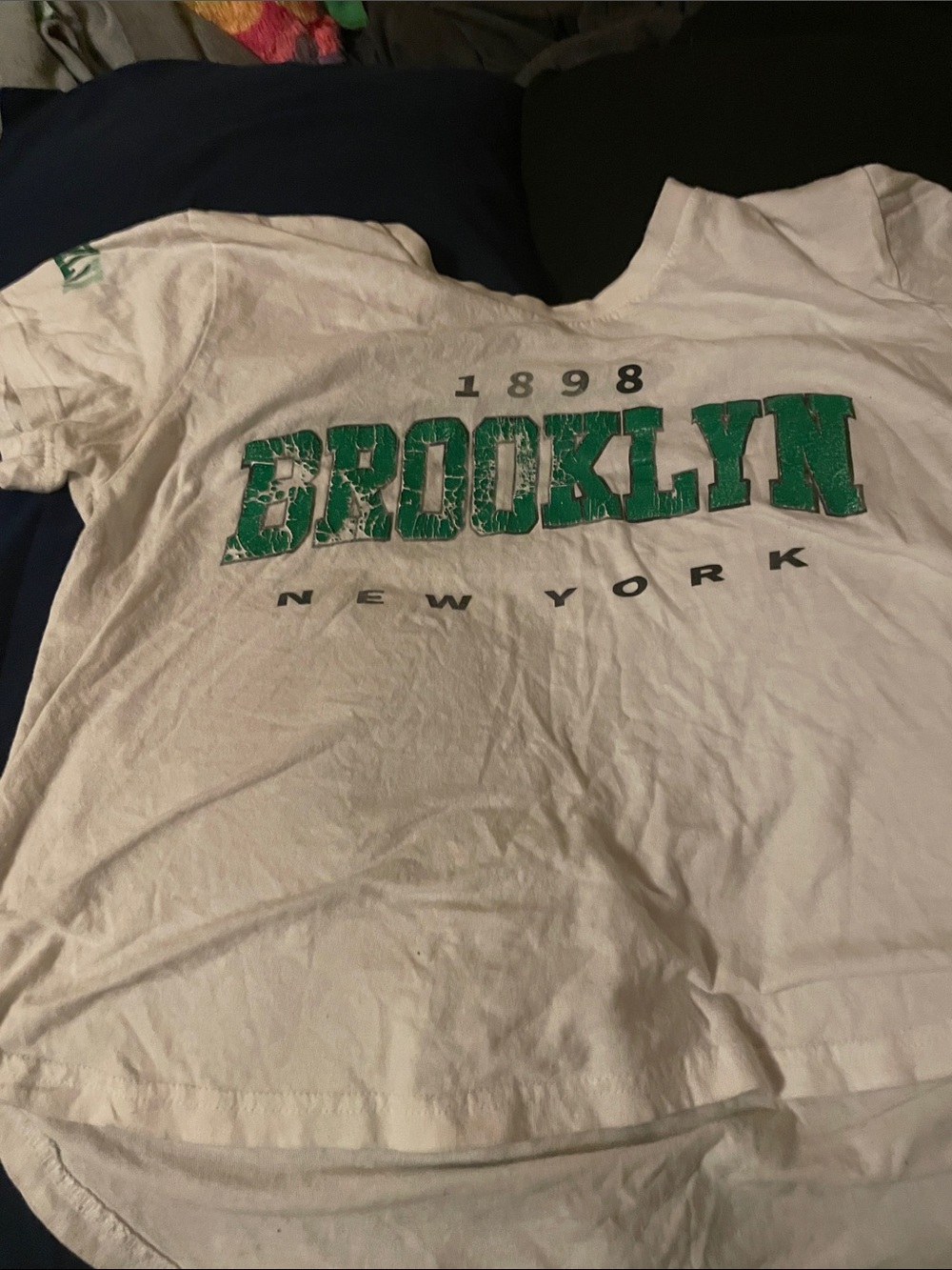 Brooklyn Green Graphic Kids T-Shirt - White
